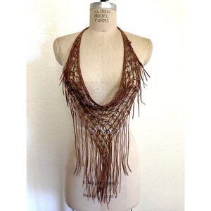 Dutchess Handmade Macrame Leather Bandana OOAK